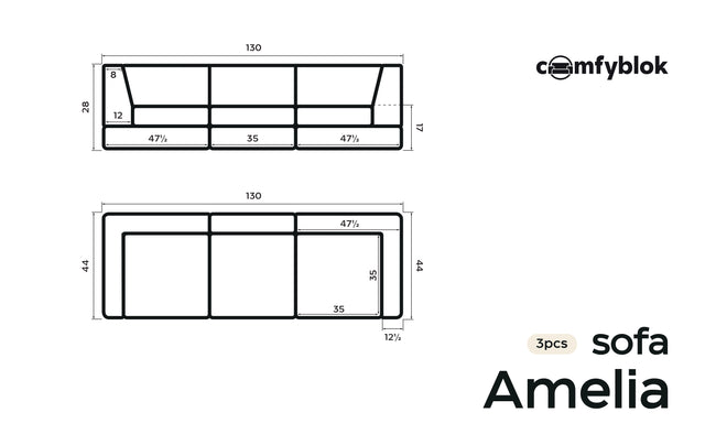 Amelia Module Three Comfort Sofa