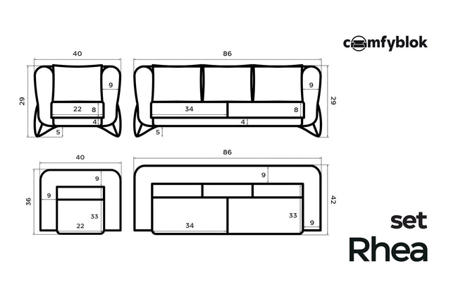 Rhea Sofa Set